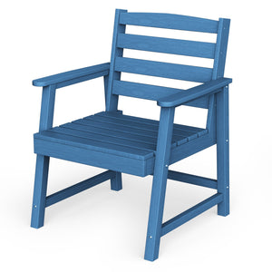 English Elm 7-piece Outdoor Dining Set with Spacious 75" HDPE Table, Aluminum Legs and Waterproof Chairs, Durable Dark Blue T3898S00003