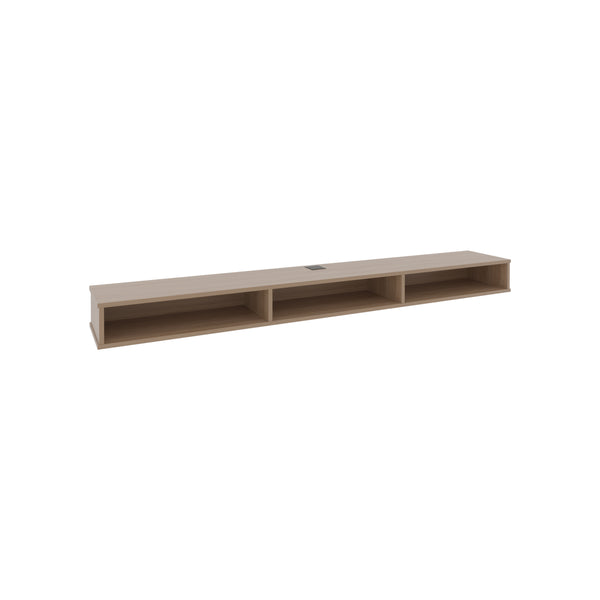 English Elm Luft 71" Wide Floating TV Stand with 3 Open Shelves, Cable Management, Modern Oak MDF Console69 B070P286448