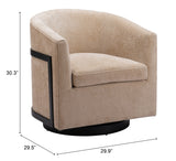 Hanko Swivel Chair Golden Beige 110009 Zuo Modern