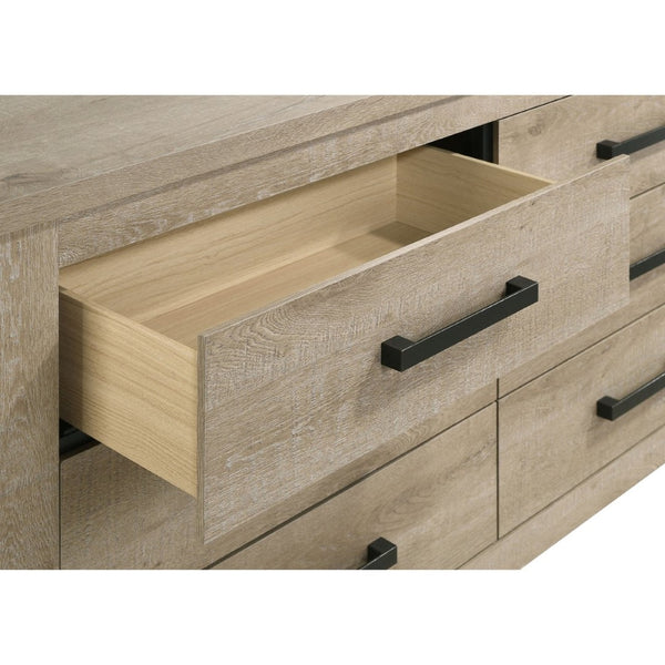 English Elm Sansome Six Drawer Weathered Oak Dresser with Bronze Pulls for Modern Farmhouse Bedrooms B062P447951