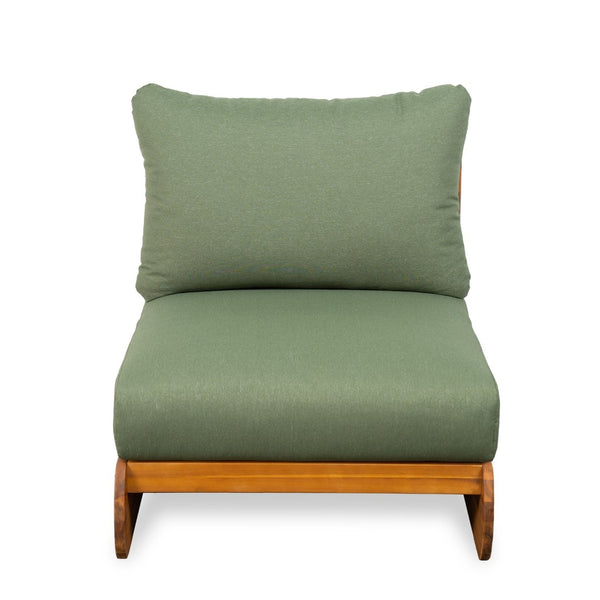 English Elm Outdoor Acacia Wood 5 Seat Chat Set with Teak Finish and Foam Filled Cushions N773OC00157G