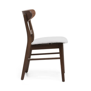 English Elm Christopher Knight Home® - 5PCS Mid-Century Modern Dining Set with Round Wood Table and Upholstered Fabric Chairs, Sleek Design Walnut 58915.00WNT_N771P240936T