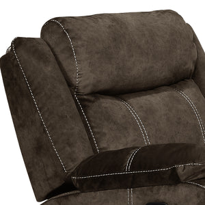 English Elm SONET Domino Upholstered Suede-Like Recliner Chair with Firm Cushy Seat and Light Rocking Comfort Coffee 35 L x 30.3 W x 26 H B201P216043