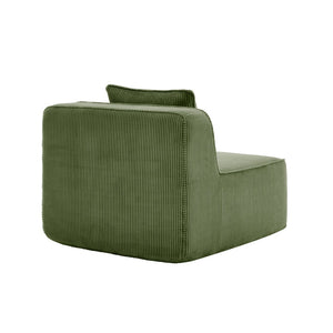 English Elm Martha Armless Corduroy Sofa Deep Seat Lounge Design with Cloud Comfort Pillows Green W3041P353177