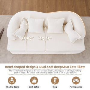 English Elm 2-in-1 Foldable Chenille Sleeper Sofa Compact Convertible Loveseat for Modern Living W2231P392100