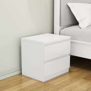 English Elm 19.7-inch Matte Finish Nightstand with Touch Release Drawers for Minimalist Bedrooms White W3151P407885