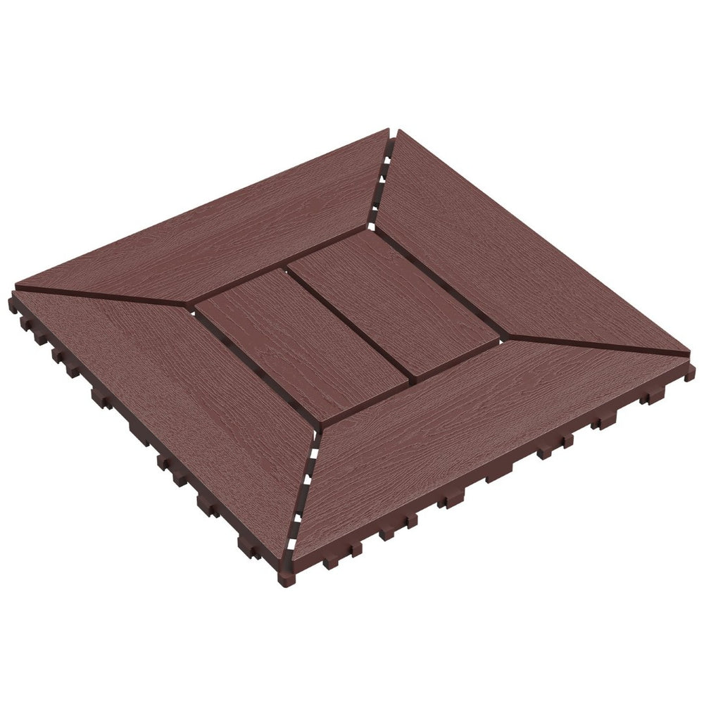 English Elm New Interlocking Pp Deck Tiles Wood-look Finish for Patio Poolside Balcony 44 Sq Ft W3022P251855