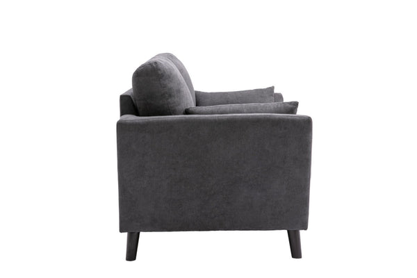 English Elm Damiano Woven Gray Fabric Loveseat with Solid Wood Legs and Pocket Coil Support B2749S00147