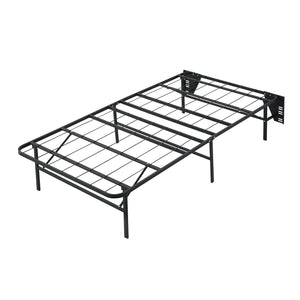 English Elm Black Metal Platform Bed Frame Queen High-Profile Foldable Design for Easy Assembly, Headboard Mountable Black 39.25 L x 38.75 W x 4.25 H B011P197729
