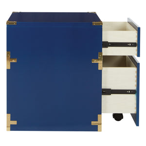 OSP Home Furnishings Wellington 2 Drawer File Cabinet Lapis Blue