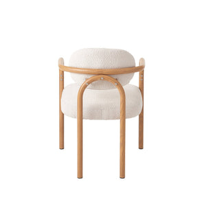 English Elm Indoor Beige Upholstered Dining Chairs Set of 2 with Woodgrain Metal Frame Maple N772P390411M