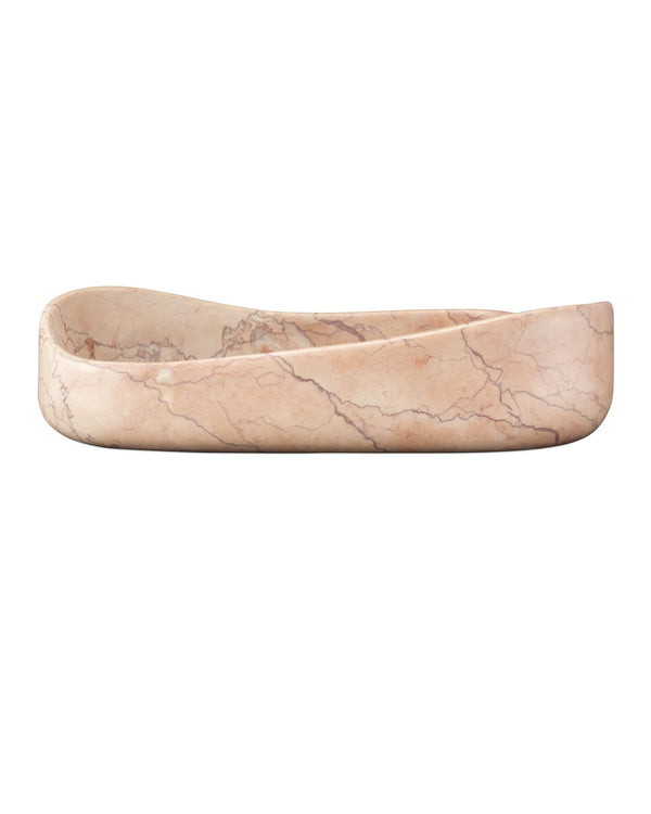 Currey & Company Deaton Rosa Marble Bowl - Elegant Decorative Accent In Rosa Cappuccino With Unique Veining Design Natural Rosa Cappuccino 1200-1038-currey-company