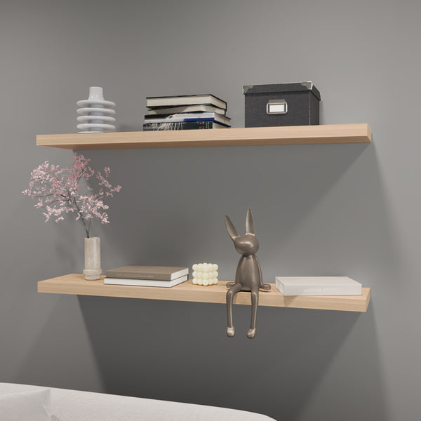 English Elm Greer Floating Shelf Set Of 2 In Light Pine - Modern, Space-Saving Design For Stylish Décor Display B128P245002
