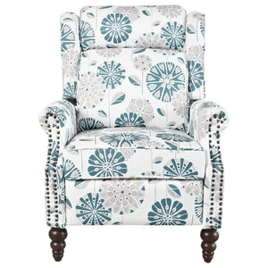 English Elm Christopher Knight Home® - 29.75" Push Back Recliner Chair with Wingback Design, Gourd Wooden Legs, Polyester Upholstery, Cozy Comfort White N763P201072Z