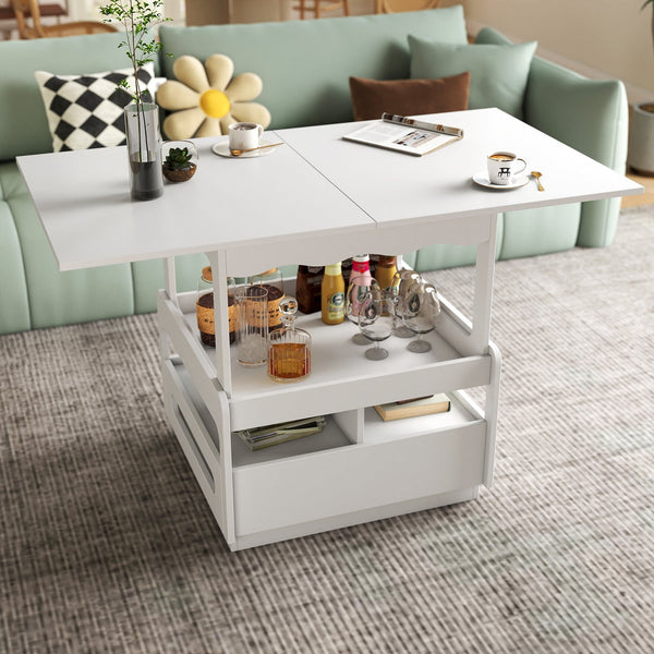 English Elm 3 3-in-1 Convertible Coffee Table with Lift Top & Storage Cabinet, Modular Space-Saving Design for Living W331P280668