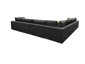 English Elm Coffee Bean Textured Modular Sectional Sofa Low Profile Contemporary Living Room Dark Gray B2748S00081