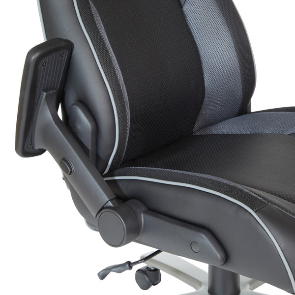 OSP Home Furnishings Big & Tall Gaming Chair Grey Mesh