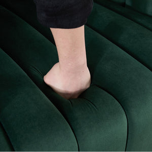 English Elm 40.35"W Stylish Green Velvet 360° Swivel Accent Barrel Chair & Storage Ottoman With 3 Pillows W3118S00010