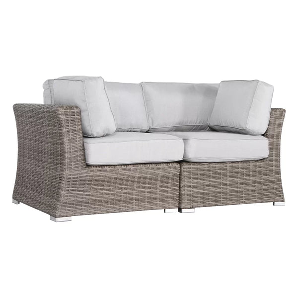 English Elm Fully Assembled 66" Coastal-Inspired Outdoor Wicker Loveseat With Plush Cushions For Comfort B120S00040