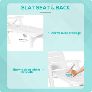 English Elm Outsunny Outdoor Chaise Lounge Chair With Wheels, Adjustable 5-Level Recline For Pool & Garden Fun W2225P174109-GIGA