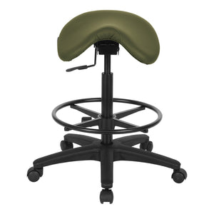 OSP Home Furnishings Backless Saddle Stool Ergonomic Pneumatic Height Adjustable Office Studio Task Seating Dillon Sage ST205-R106
