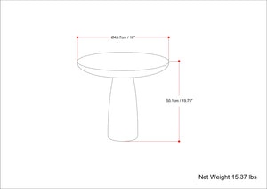 English Elm Dominique Hand-Finished Cast Aluminum Side Table in Antique Brass Finish, 22" Round, Versatile Accent Piece B136P239035