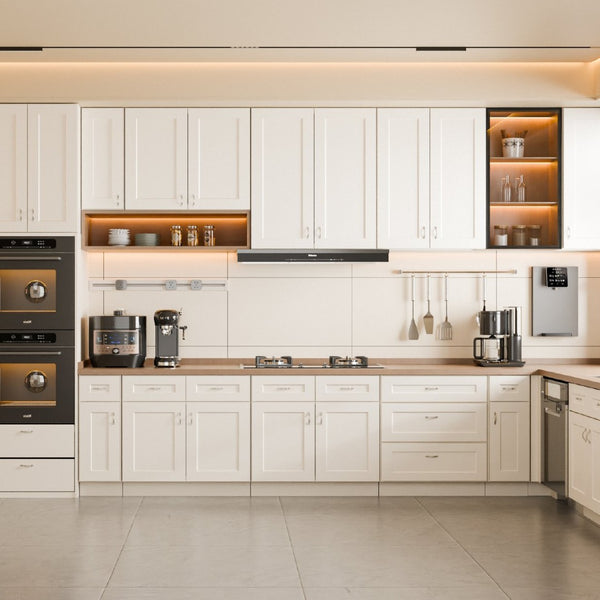 English Elm 33 Inch Solid Wood Shaker Wall Cabinet Soft Close Doors Adjustable Shelves White T2950P490383