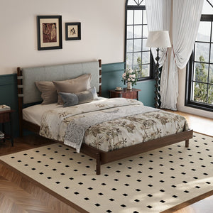 English Elm Christopher Knight Home® - Premium Rubber Wood Platform Bed Frame - Stylish Queen Bed With Elegant Headboard In Walnut & Grey N770P288638D_N770P288639D