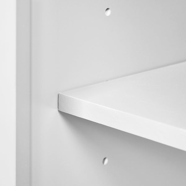 English Elm 24'' Bathroom Vanity with Ceramic Sink Combo Modern Freestanding MDF Cabinet with Soft-Close Doors and Sleek Silver Handles for Spacious Organized Bathroom Storage White N710P194893K