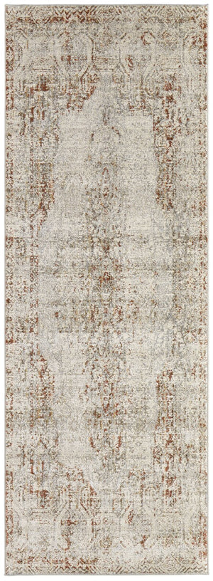 Feizy Rugs Kaia Luxurious Distressed Medallion Area Rug - Soft, Durable, And Fade-resistant For High Traffic Areas Tan,Ivory,Orange Polypropylene,Viscose,Polyester Kai39gkfgryrsti11