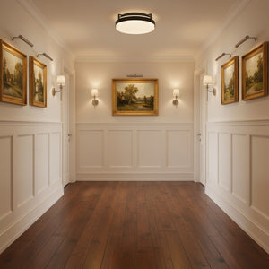 English Elm 12 Inch Led Flush Mount Ceiling Light Dimmable Selectable Color Temperature Glass Diffuser B370P399051
