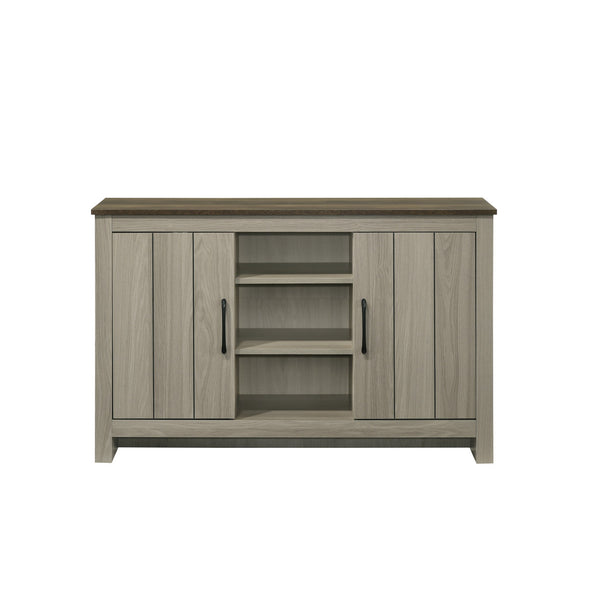 English Elm Gray Oak Finish Stylish Cabinet With Open Shelves, Hidden Storage & Cable Management For Any Room B016P408755