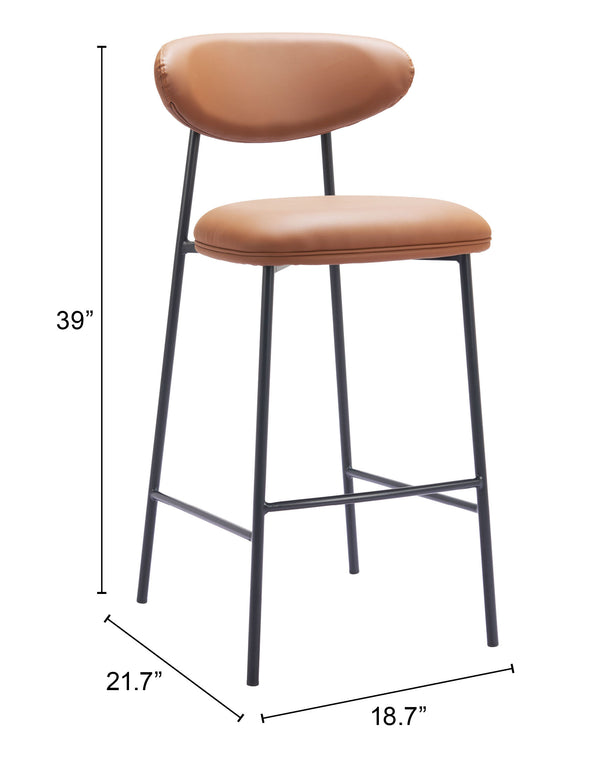 Rorun Barstool - Set of 2 Brown 110338 Zuo Modern