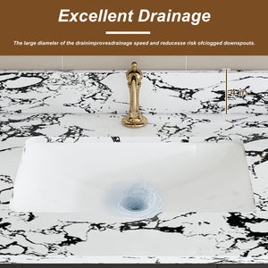 English Elm 43"X22" Bathroom Vanity Top With Undermount Sink & Backsplash In Panda White - Durable & Stylish! W509P362107