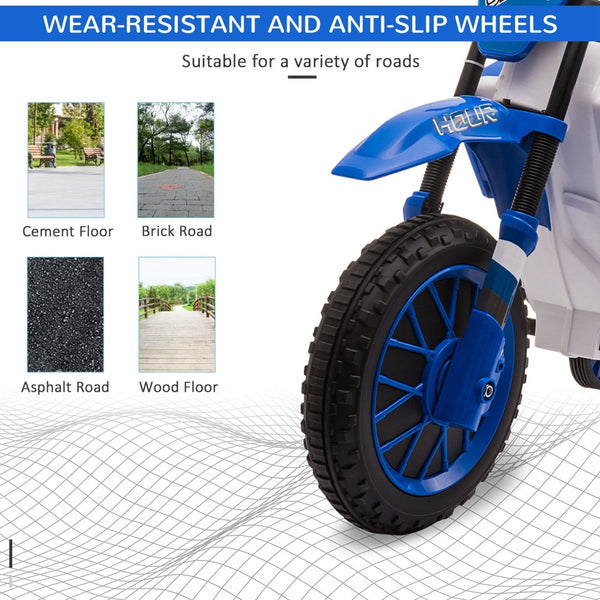 English Elm Aosom 12v Ride-on Dirt Bike for Kids with Training Wheels and Throttle Control W2225P200734