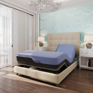 English Elm Refresh Hybrid Queen Mattress Adjustable Base Bundle with Split Head Zero Gravity B210S00005