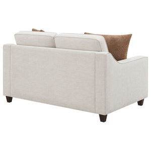 English Elm Mahaffey Chenille Loveseat with Sloped Arms Boxed Cushions and Tapered Wood Legs B062P357783