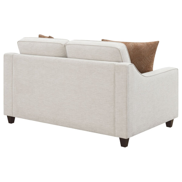 English Elm Mahaffey Chenille Loveseat with Sloped Arms Boxed Cushions and Tapered Wood Legs B062P357783