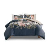 Madison Park Camillia Shabby Chic 3 Piece Cotton Duvet Cover Set MP12-7298 Navy