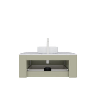 English Elm Dina 36" Modern Wall-Mounted Bathroom Vanity With Elegant Light Green Striped Design & Storage Solutions W2615S00050