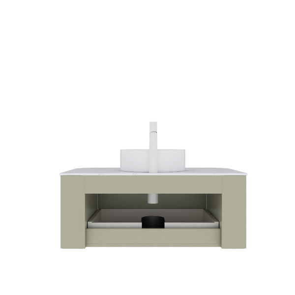 English Elm Dina 36" Modern Wall-Mounted Bathroom Vanity With Elegant Light Green Striped Design & Storage Solutions W2615S00050