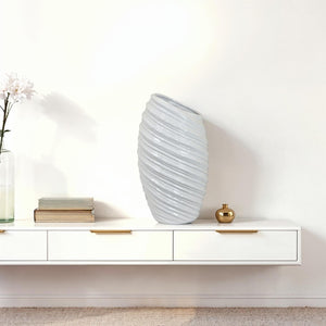 English Elm Avery Sculptural Ceramic Vase with Spiral Ribbed Texture for Modern Home Decor B056P416936