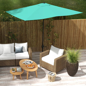 English Elm Outsunny 6.5' X 10' Rectangular Market Umbrella With Crank, Tilt & Uv Protection For Your Patio W2225P200817-GIGA
