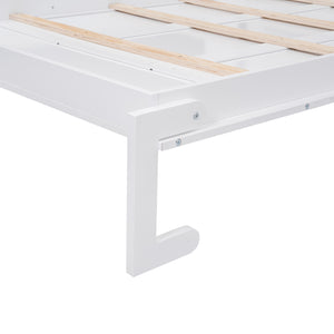 English Elm Full Full Size Murphy Bed with Hidden Cabinet, Multiple Shelves, Space-Saving White Design, 600lb Capacity GX000383AAK