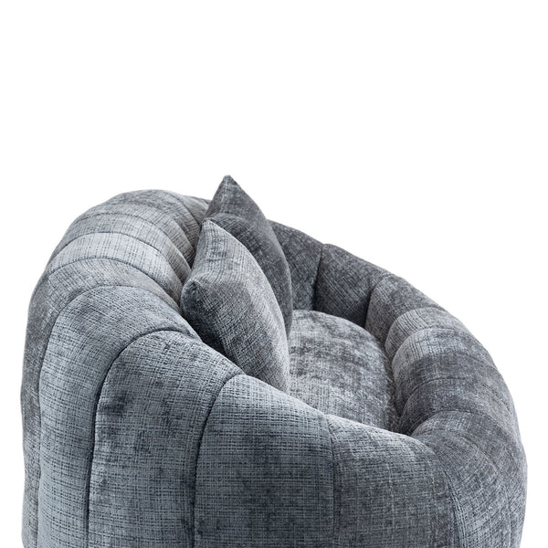 English Elm Bean Bean Bag Sofa High-Density Memory Foam Two-Seater Lounger High Back Chenille Cozy Support Gray W395P181439