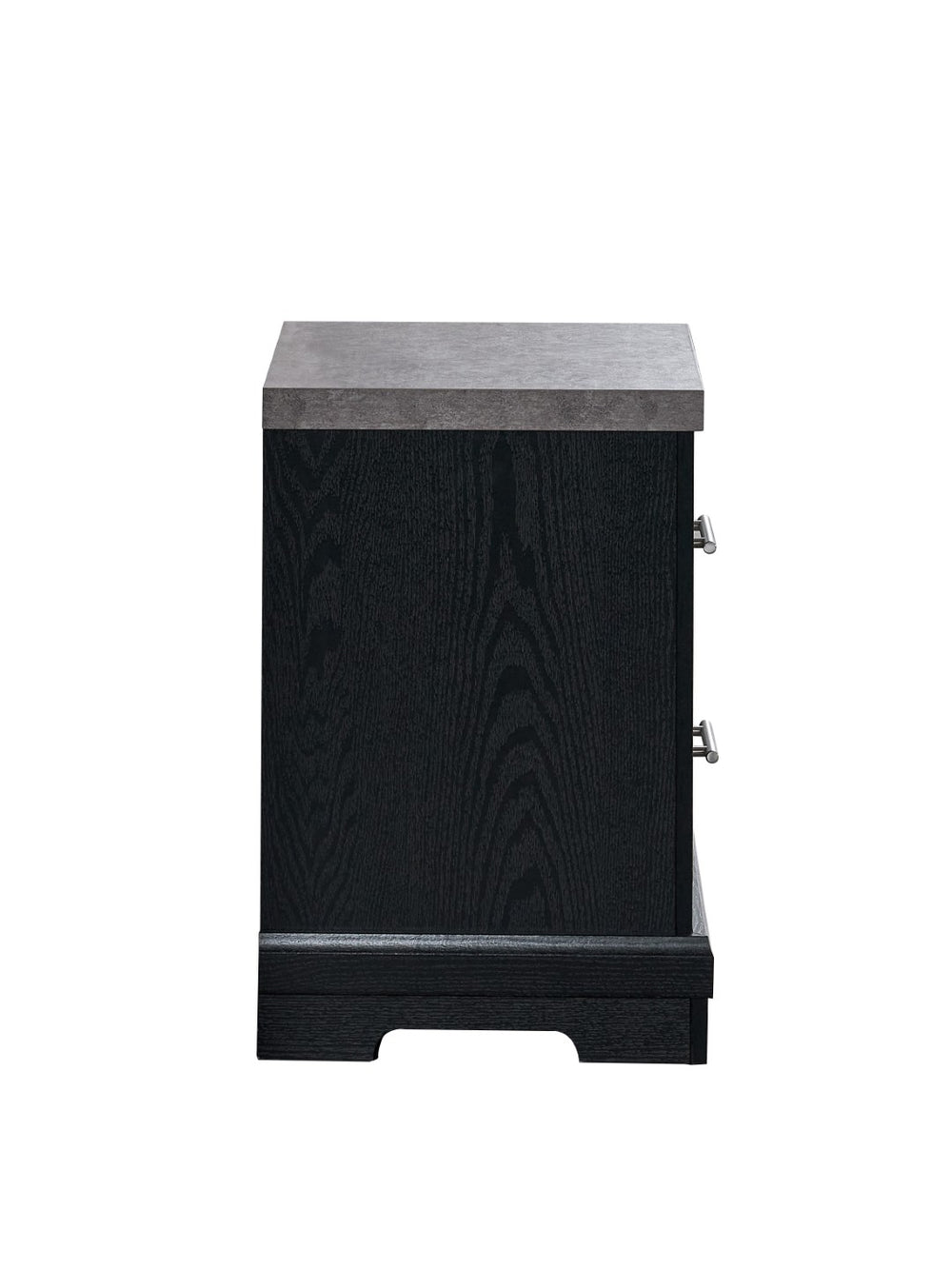 English Elm Grande Two Drawer Nightstand Black Laminate Faux Granite Top Brushed Chrome Bedroom B078P497912