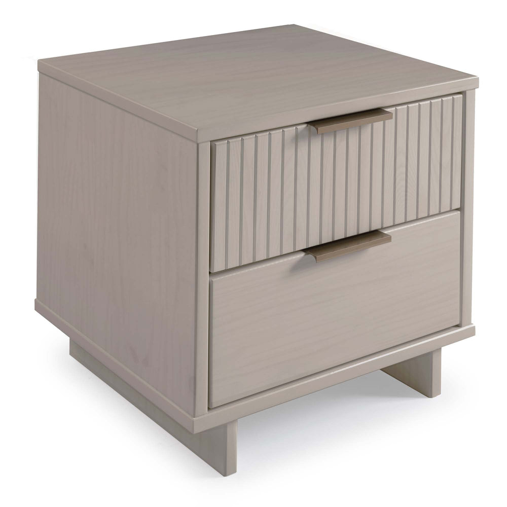 English Elm Granville 18" Nightstand In Light Gray - Modern 2-Drawer Design With Gold Handles For Elegant Storage B365P398523