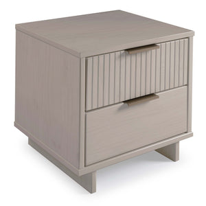 English Elm Granville 18" Nightstand In Light Gray - Modern 2-Drawer Design With Gold Handles For Elegant Storage B365P398523