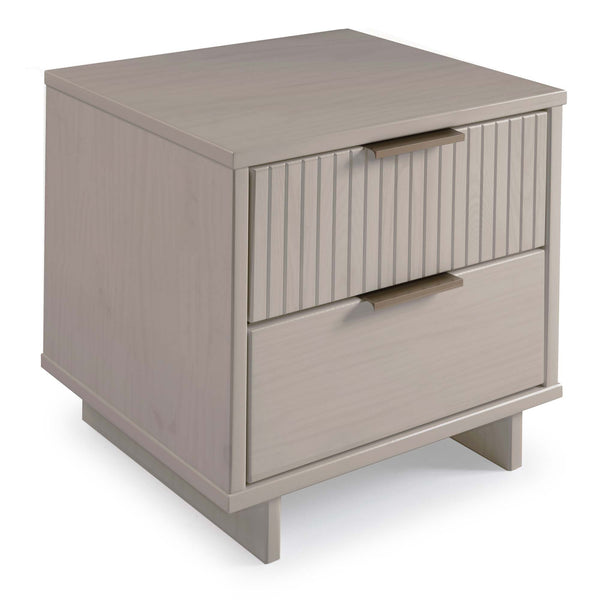 English Elm Granville 18" Nightstand In Light Gray - Modern 2-Drawer Design With Gold Handles For Elegant Storage B365P398523