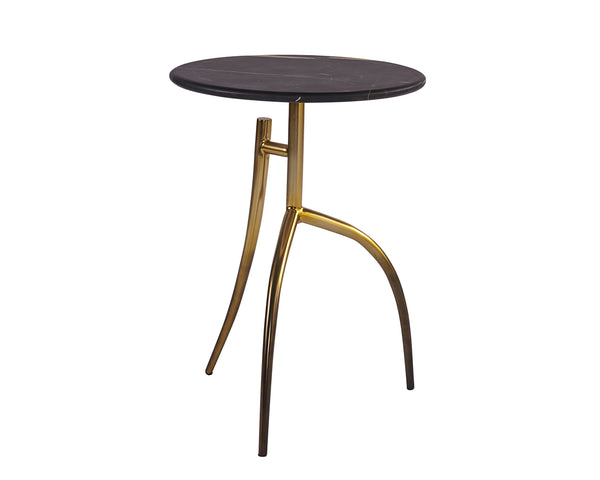 Sunpan Trent End Table - Stunning Matte Black Marble Top with Gold Ombre Frame for Chic Home Décor Style